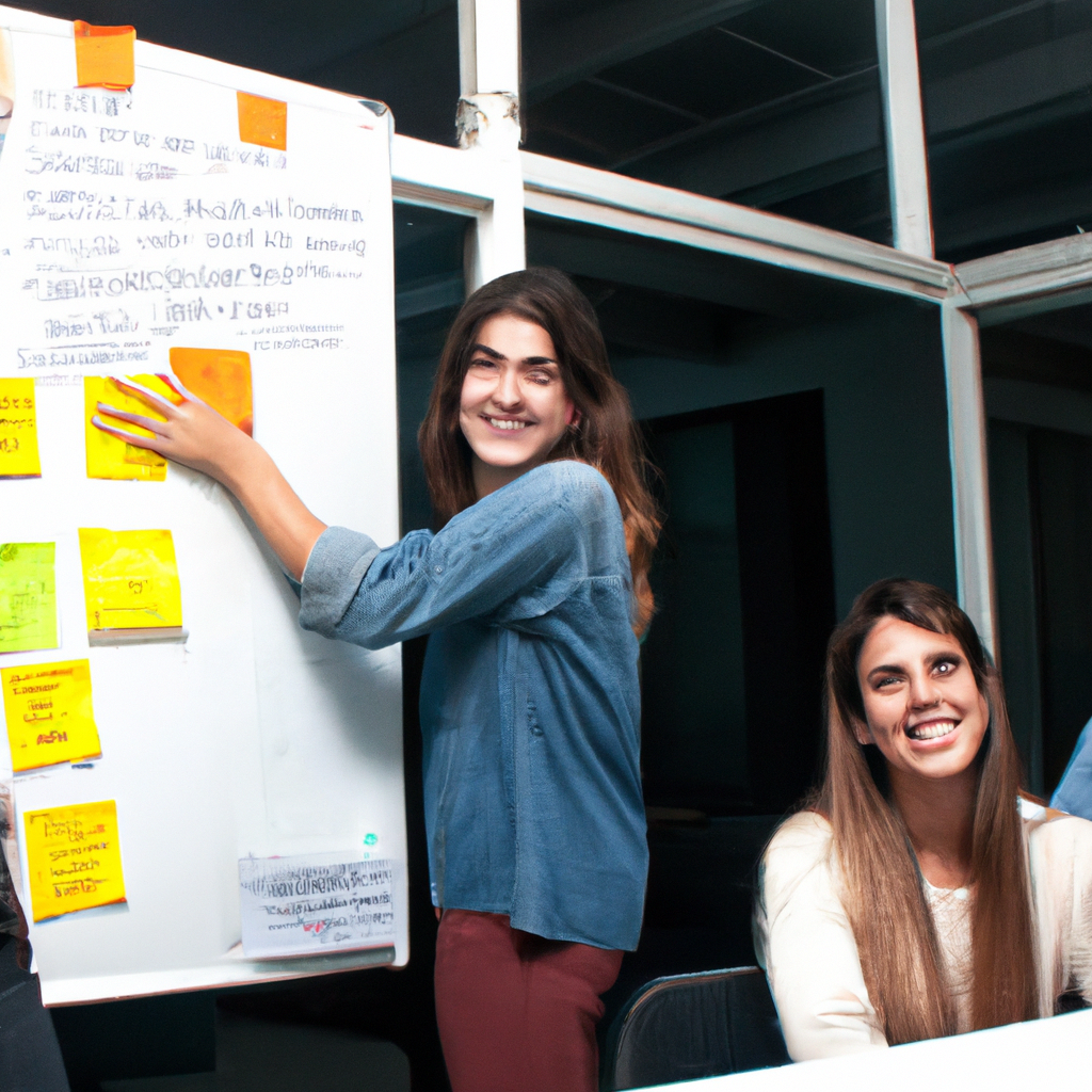 Aula moderna de marketing en Buenos Aires con estudiantes argentinos usando laptops y pizarra